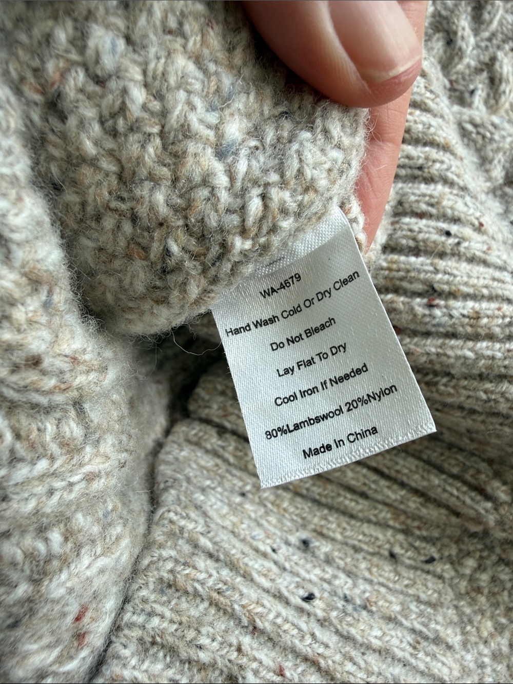 Kiel James Patrick New England Donegal Sweater Heather Beige S Lambswool - Picture 7 of 7